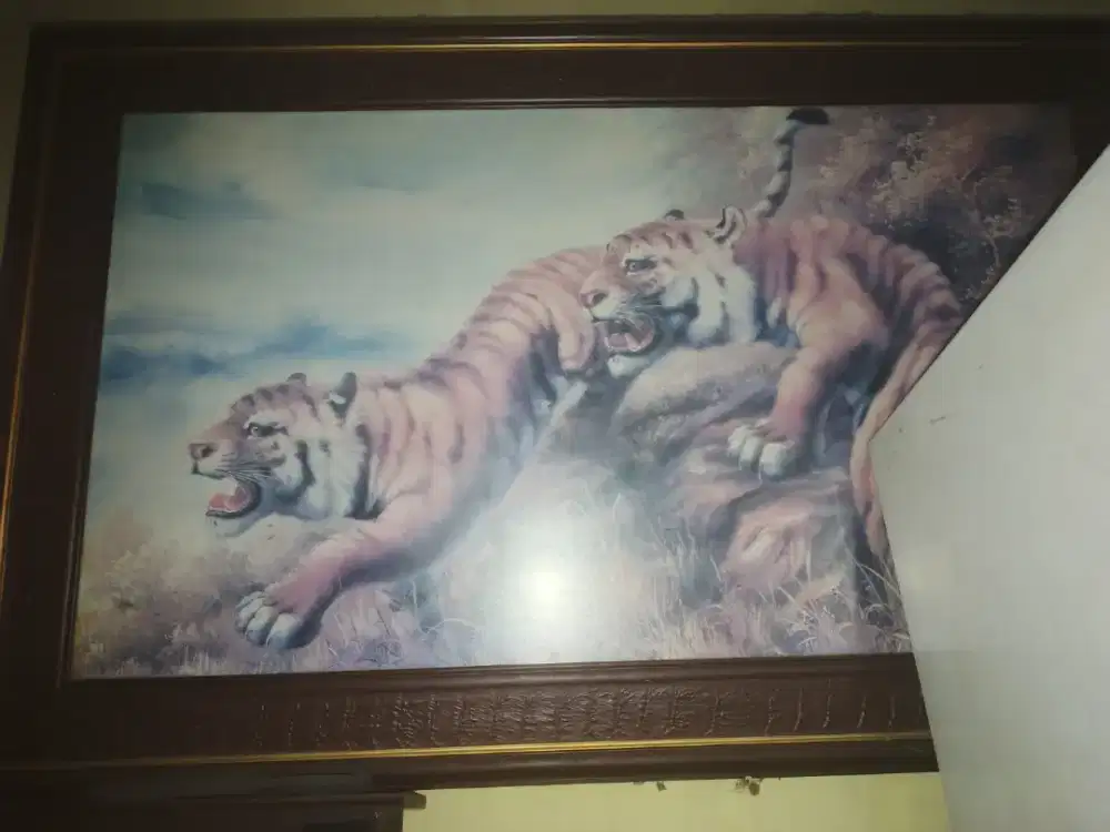 Lukisan Harimau Besar 147x76 cm + Bingkai (Minus Frame)