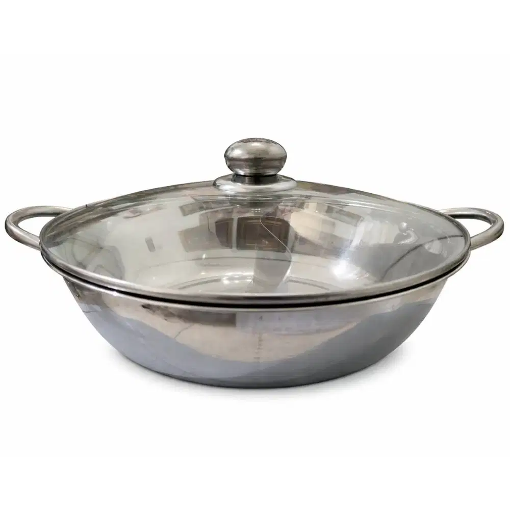 [PII-72] Preloved Panci Hotpot / Shabu-Shabu Stainless + Tutup Kaca Di