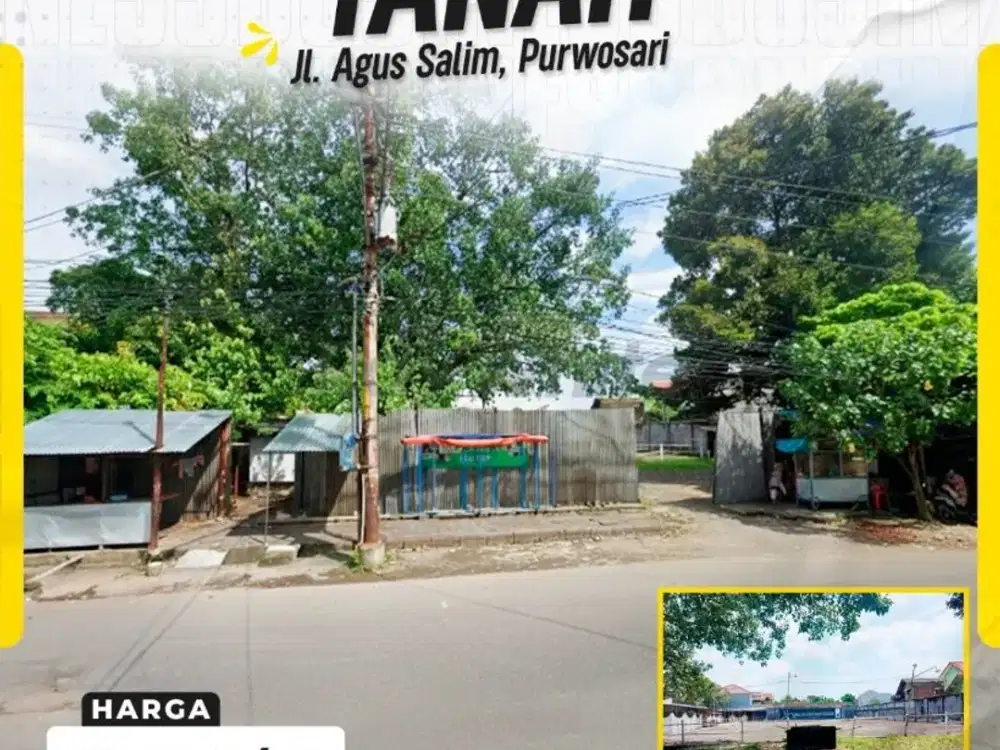 Dijual Tanah Strategis di Jalan Agus Salim Purwosari!