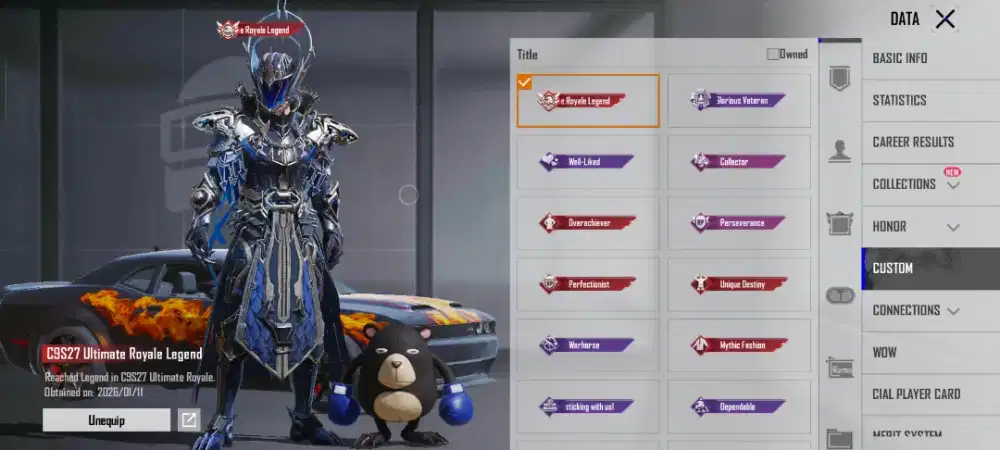 PUBG M Account X UR Legends, X Conqueror