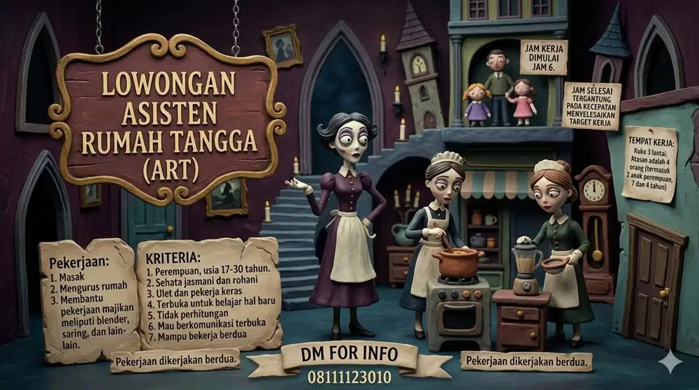 ART masak dan beberes langsung majikan