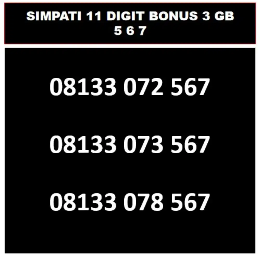 SimPATI 11 digit 567