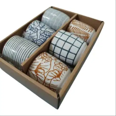 [PII-61] Set Cangkir Teh Keramik 6 PCS Motif