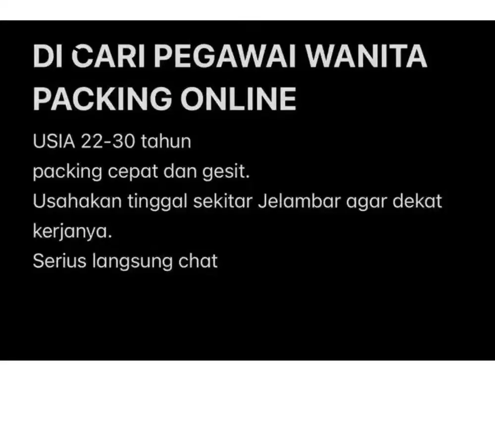 DI CARI TUKANG PAKCING PENGALAMAN