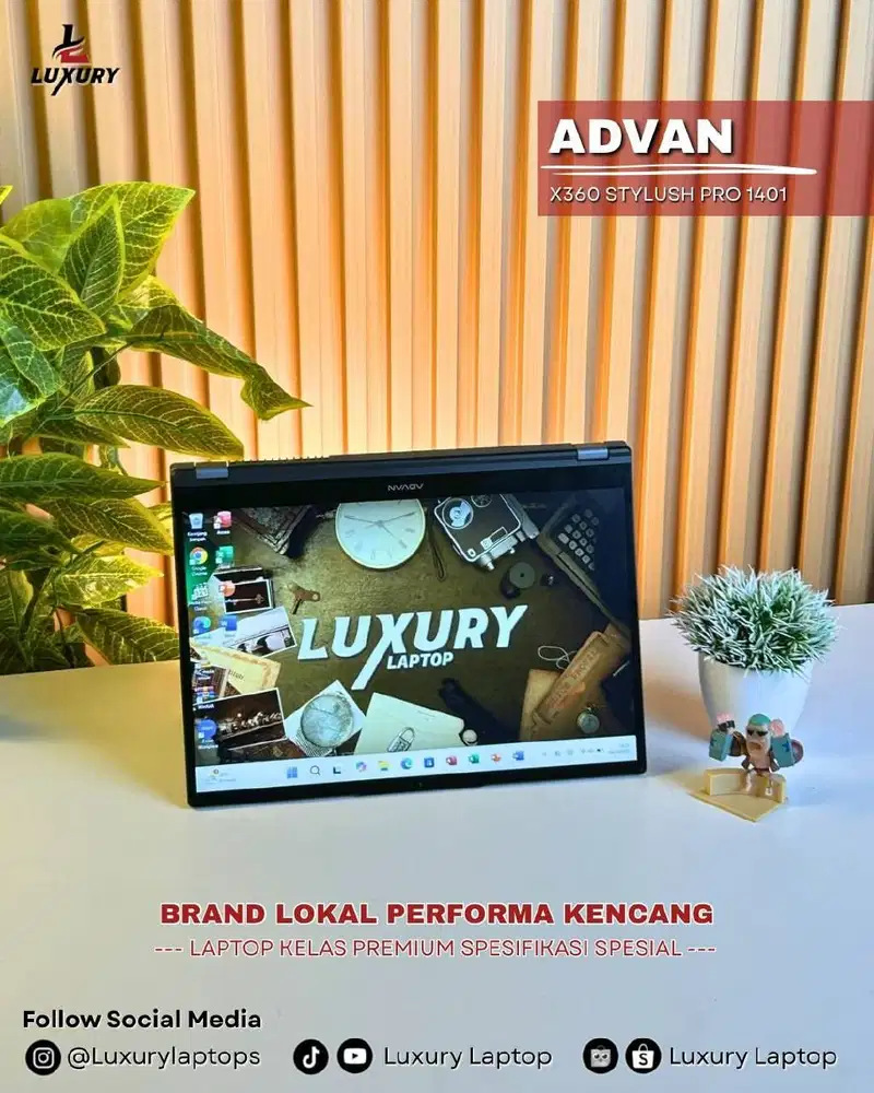 LAPTOP ADVAN X360 STYLUSH PRO 1401 SLIM RYZEN 5 SSD RAM BU TOUCHSCREEN