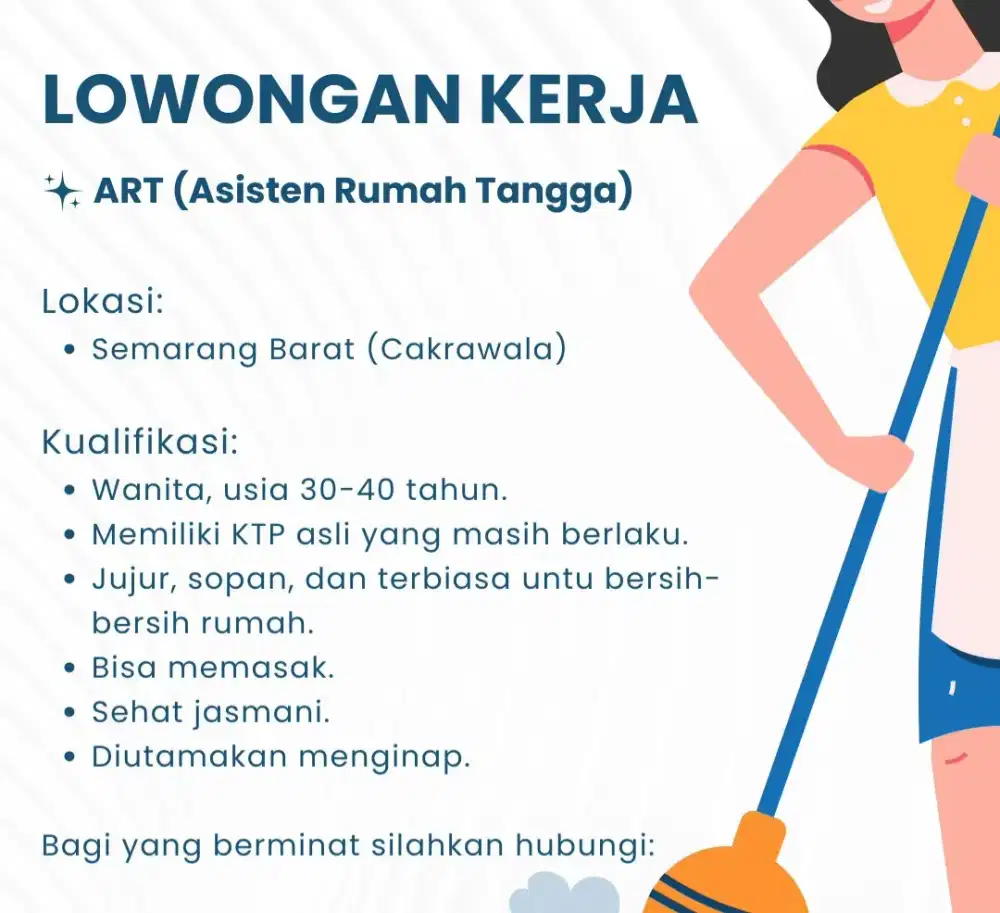 Lowongan asisten rumah tangga