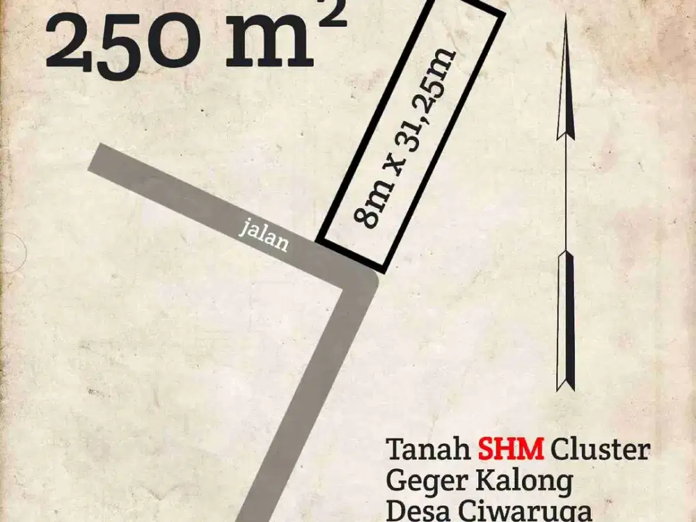Jual Tanah KOTAK SHM 250 m² di Komplek Parahyangan Permai Gegerkalong Ciwaruga Parongpong Kabupaten Bandung Barat