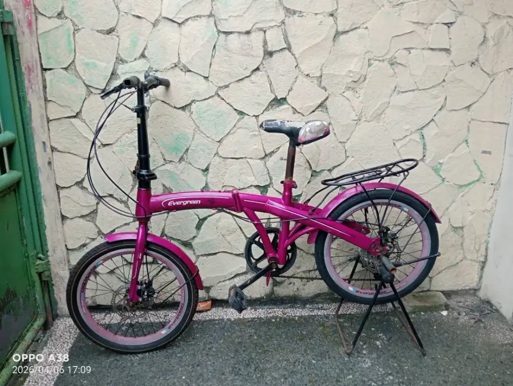 Jual butuh sepeda lipat Evergreen UK 20 gigi 7 speed minus kabel gigi