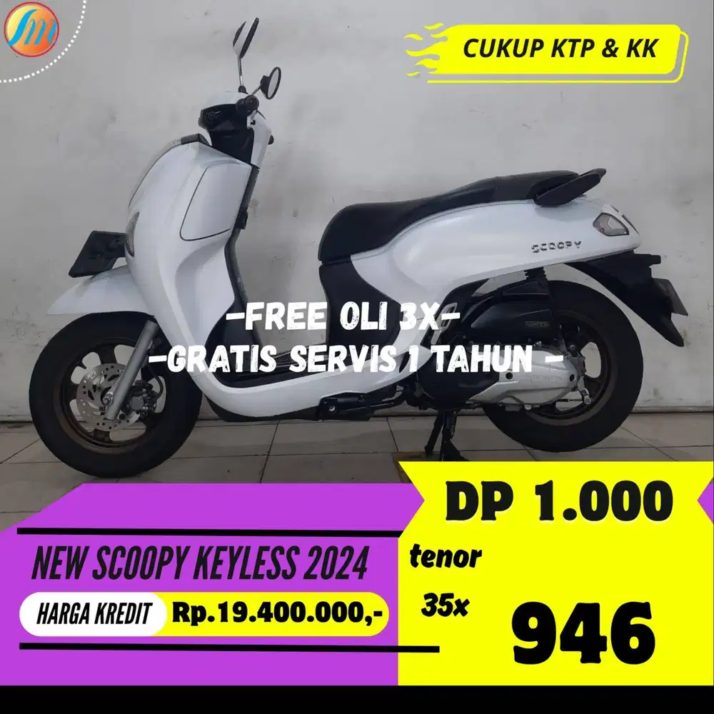 HONDA NEW SCOOPY KEYLESS 2024 DP 1JUTA ANGSURAN RINGAN BERGARANSI