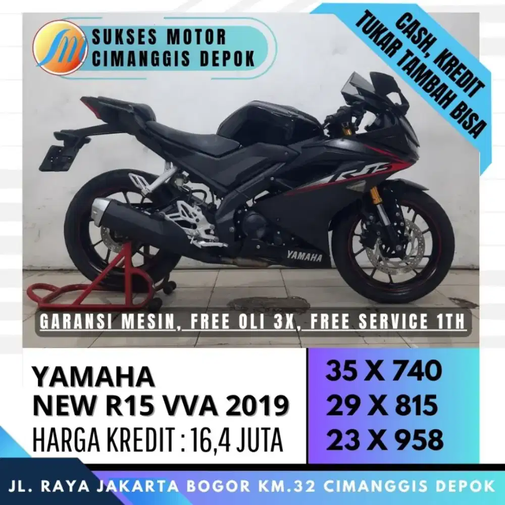 YAMAHA R15 VVA 2019 KREDIT CICILAN RINGAN DP 800 [SUKSES MOTOR]