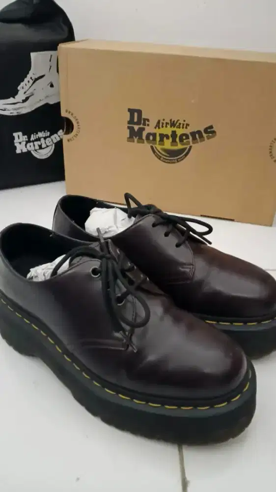 Dr. Martens 1461 Quad Burgundy Platform (unisex)
