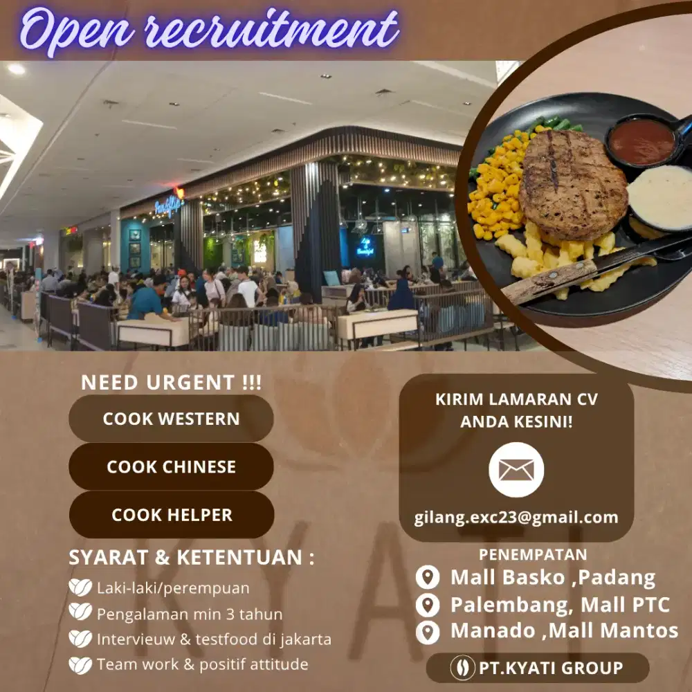 Lowongan Kerja staff kitchen