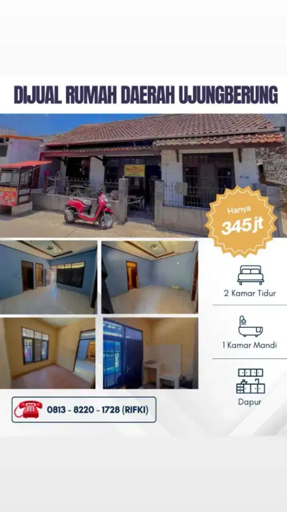 DIJUAL CEPAT RUMAH DI UJUNGBERUNG, LOKASI STRATEGIS DENGAN HARGA MURAH