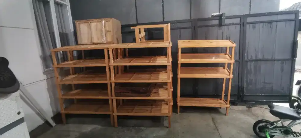 Rak kayu sayur dan buah jati belanda like new