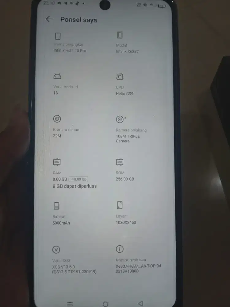 Infinix Hot 40 Pro. Fullset, muluzz