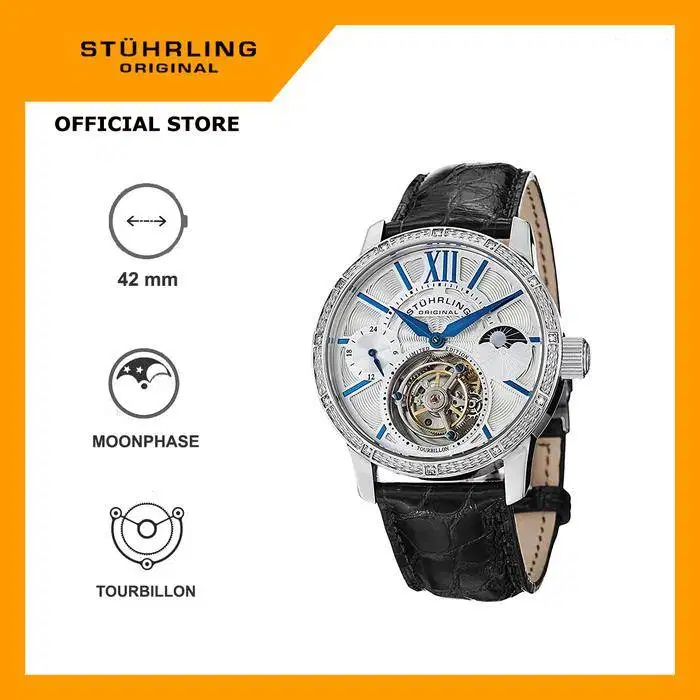 Jam Tangan Pria Automatic Stuhrling Diamond Imperium Tourbillon 296DS