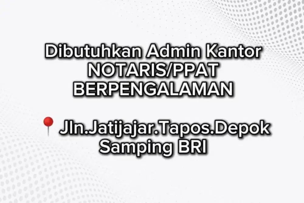 Dicari Admin Berpengalaman