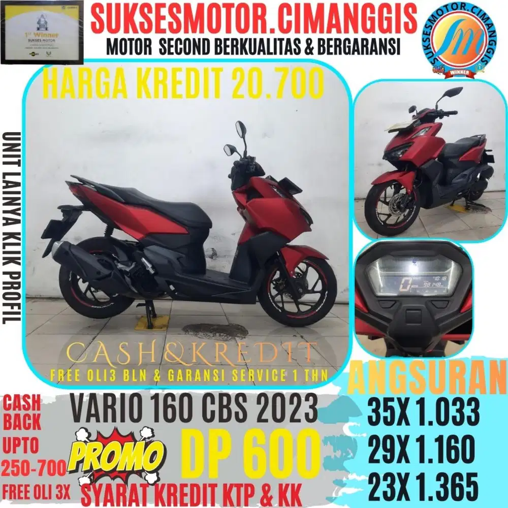 VARIO 160 CBS PROMOTERMURAH CASHBACK UPTO700RBU FREEOLI3X BERGARANSI