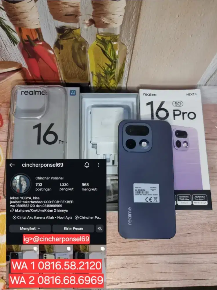 Jual hp likeNEW REALME 16 PRO 5G ram 12gb open box saja SANGAT istimwa
