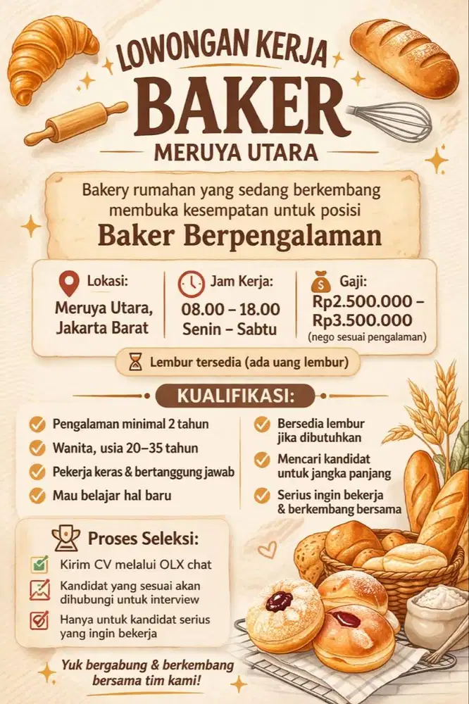 Dicari Baker Bepengalaman
