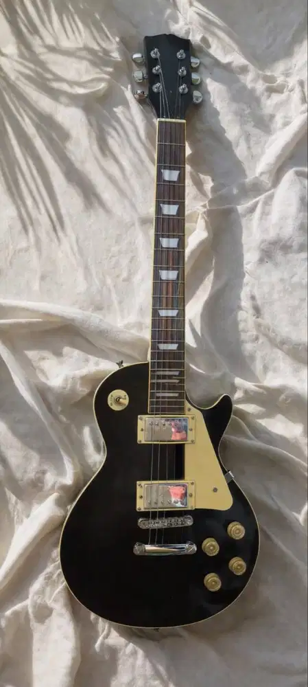 Jual Cepat Gitar Elektrik Les Paul Style Hitam + Free Tas Gitar Hitam