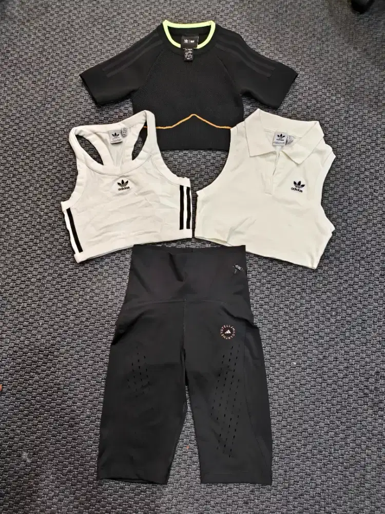 PAKAIAN OLAH RAGA PADEL WANITA CROP TOP ADIDAS  ORIGINAL PRELOVED