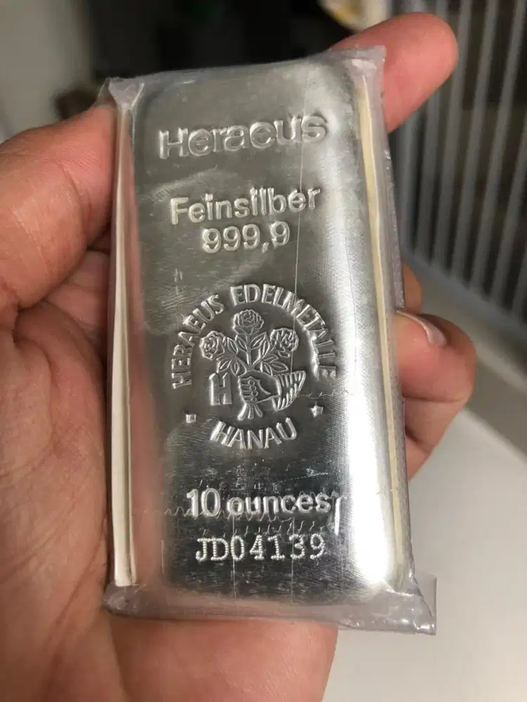 Perak silver heraeus 10 ons  311 gram