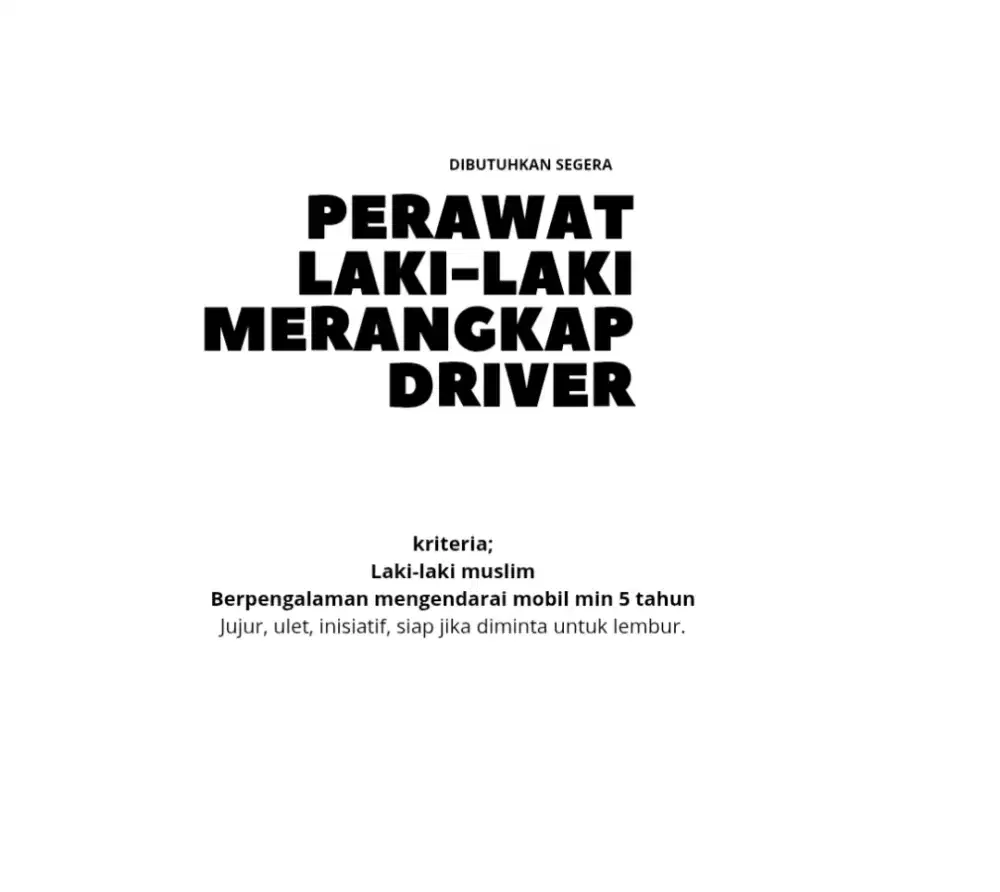 Lowongan pekerjaan untuk laki-laki