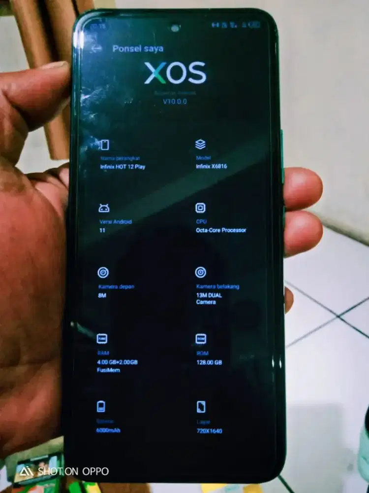 For sale infinix hot 12 play ram 4+2GB/rom 128GB