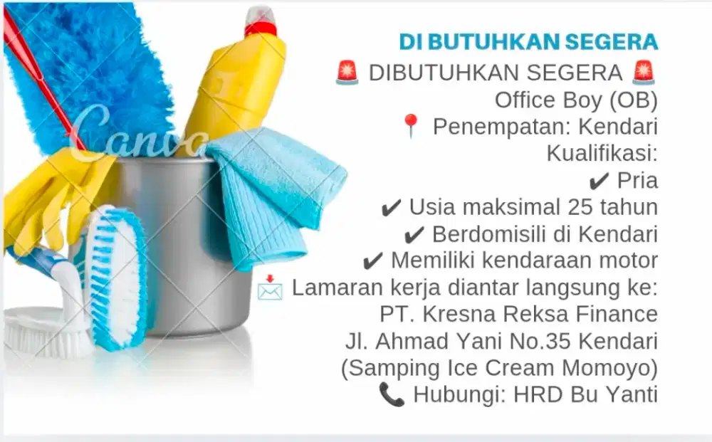 Butuh OB Kendari – Langsung Kerja