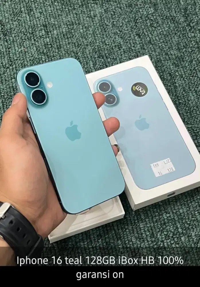 IPHOBE 16 TEAL 128GB IBOX 100%
GARANSI ON