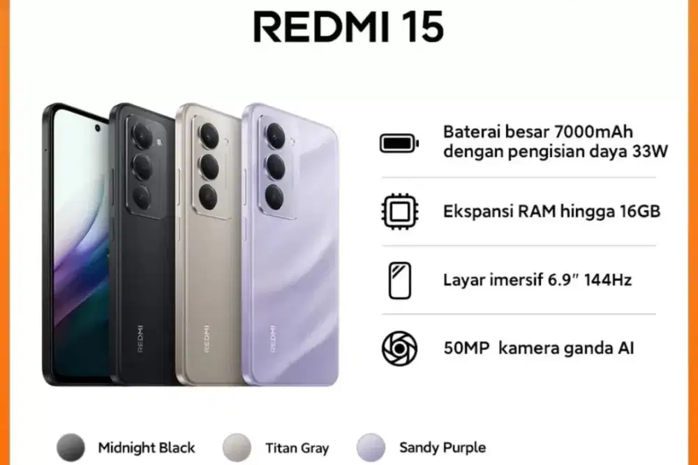 REDMI  15 RAM 8/256 HP MURAH SPEAK TINGGI