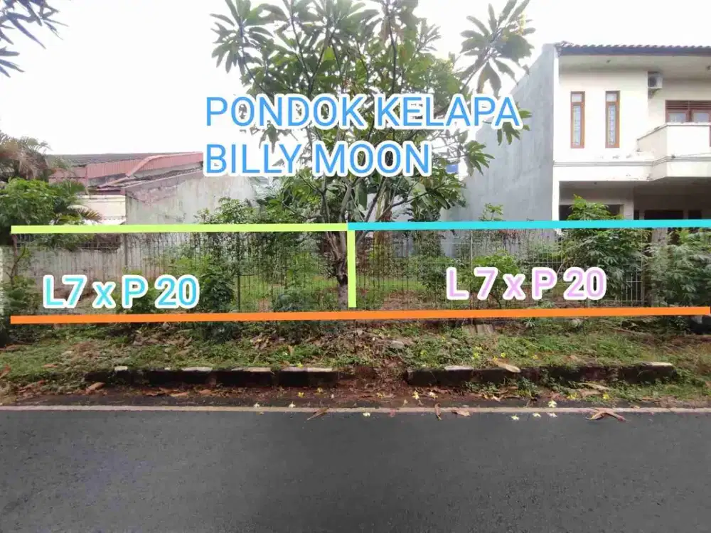 dijual tanah kavling siap bangun 280 m di billymoon pondok kelapa Jakarta Timur
