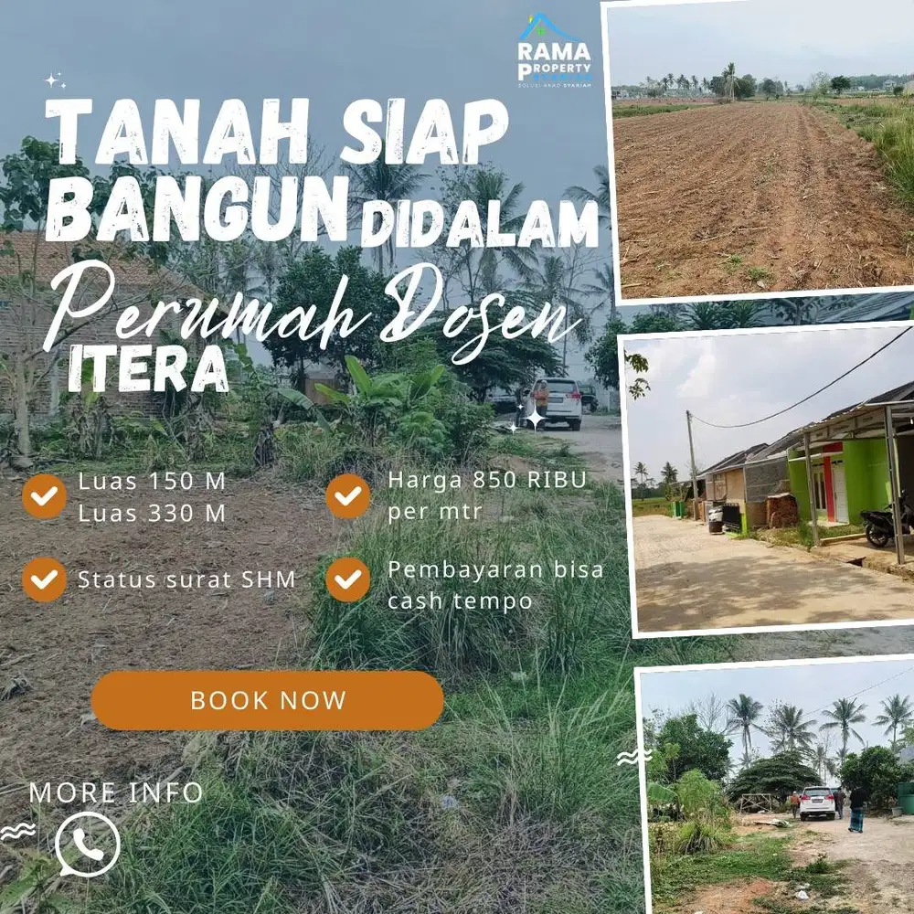 DALAM KOMPLEK PERUMAHAN! TANAH DIJUAL DP MURAH DI ITERA LAMPUNG