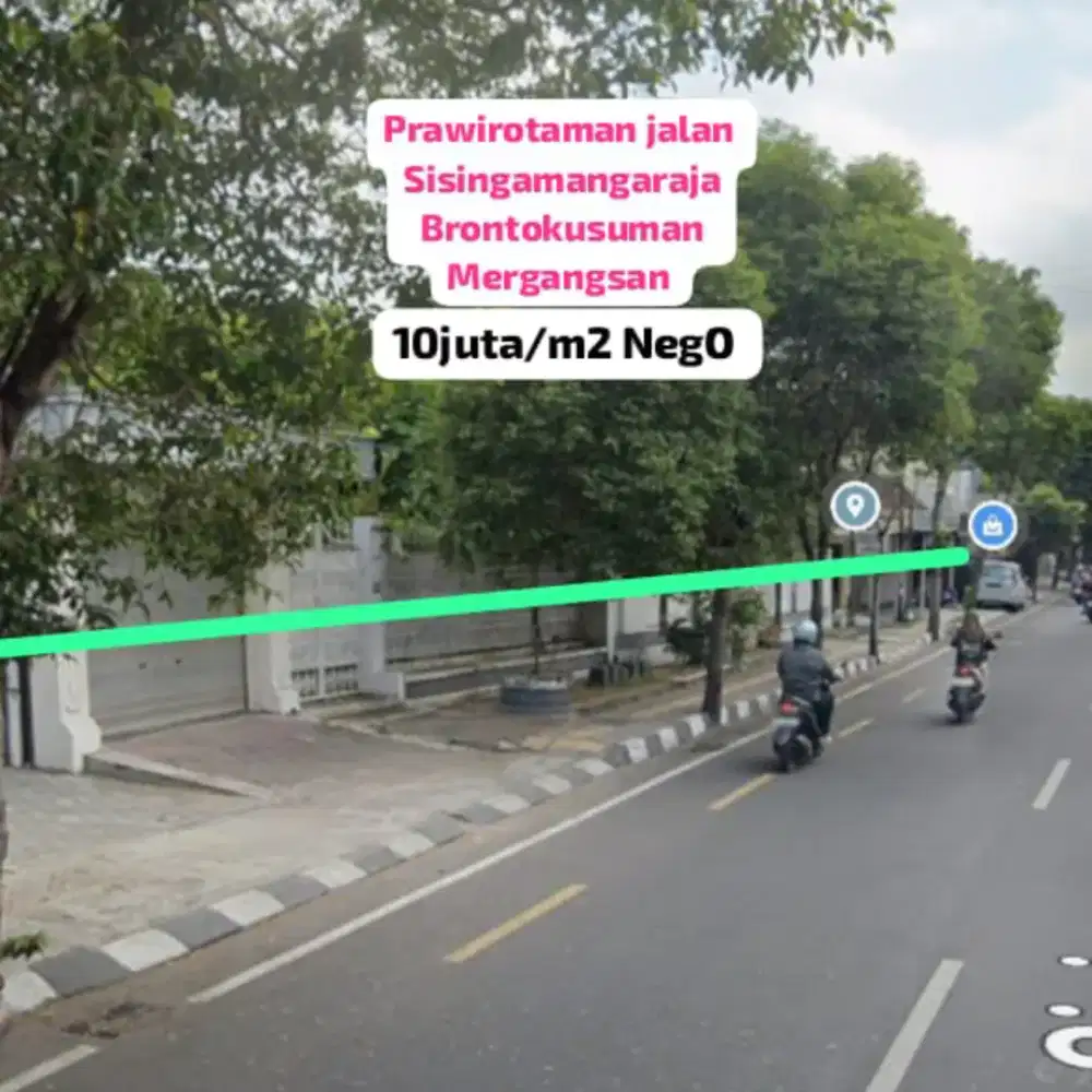 Tanah premium di jalan Sisingamangaraja Prawirotaman Brontokusuman