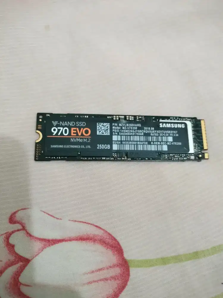 Dijual SSD NVMe M.2 250GB Samsung 970 EVO