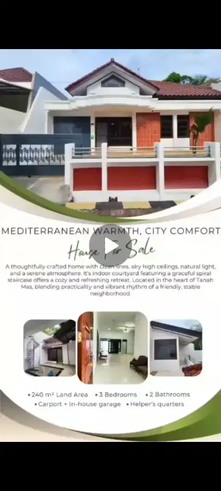 Rumah Mediterranean Classic 2 lantai di tengah kota Semarang