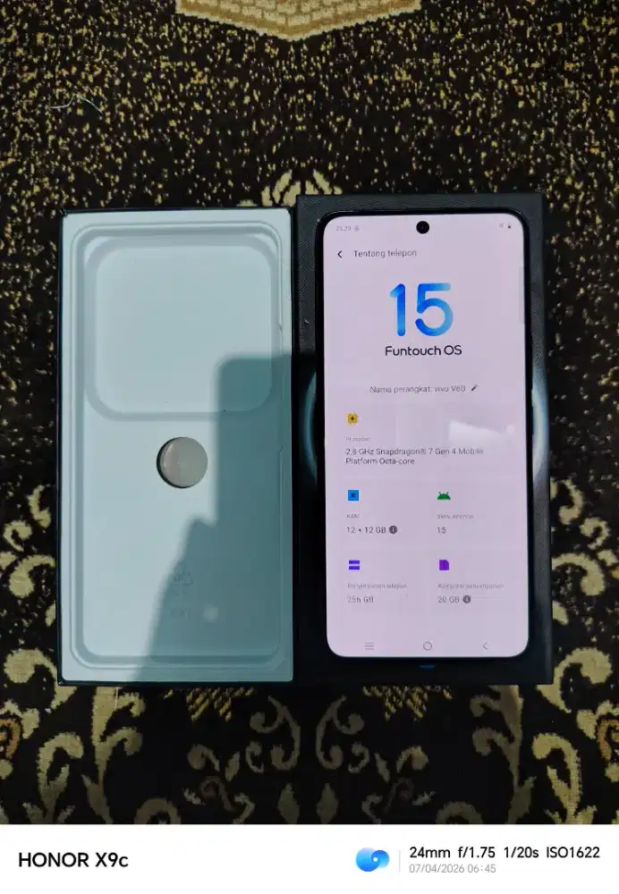 Vivo V60 5G 12+12/256GB Fullset ( Garansi Oktober 2026 )