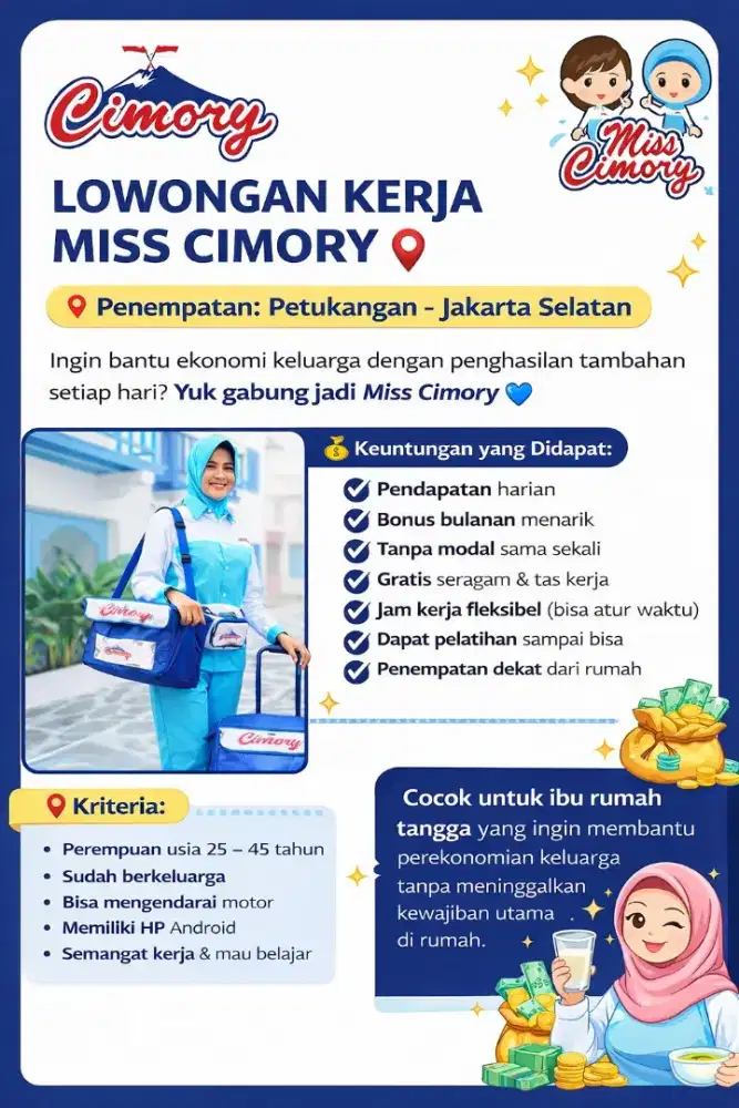 Lowongan Kerja Miss Cimory - Petukangan Jaksel (tanpa modal)