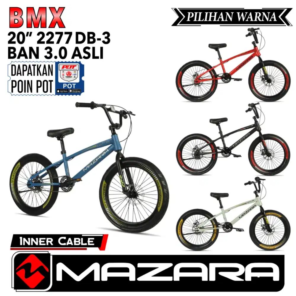 Sepeda Anak BMX Mazara UK 20 sudah ban jumbo 3.0 dan cakram