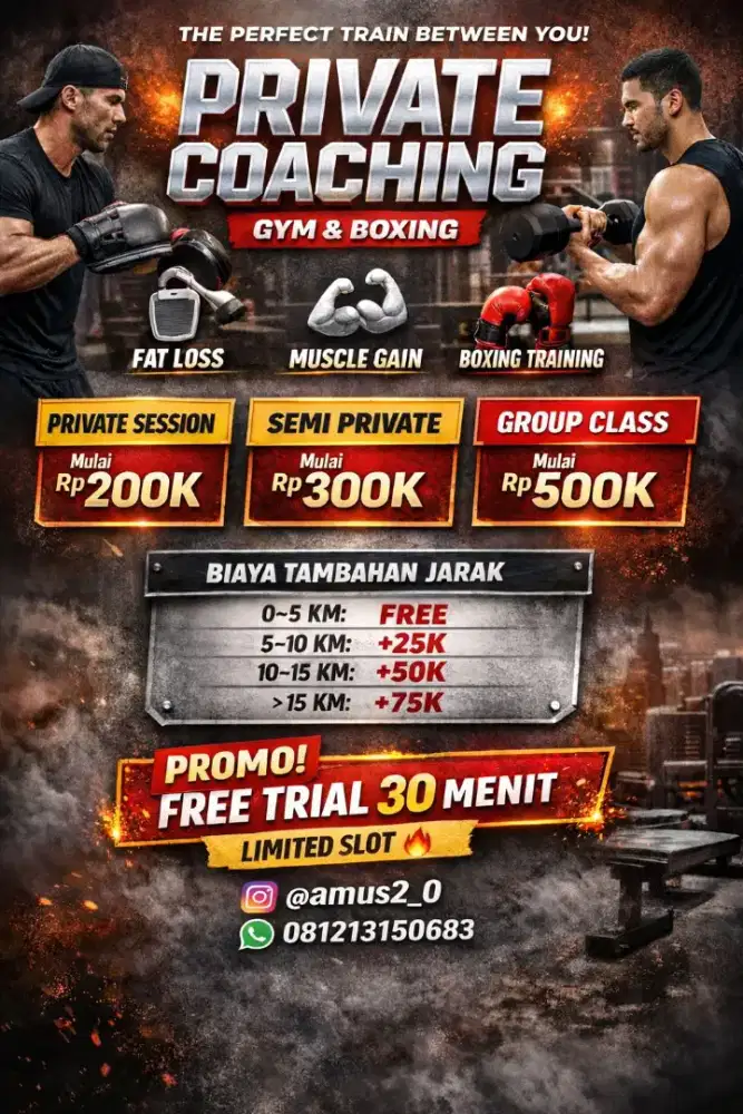 Jasa Personal trainer Private (GYM/BOXING)