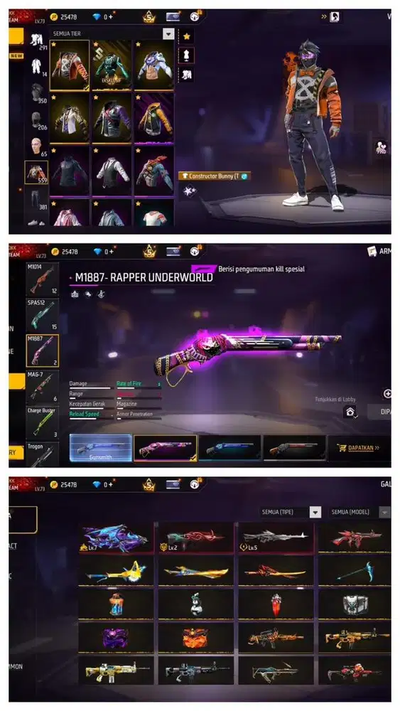 JUAL AKUN FF GG MAX1 SG REAPER