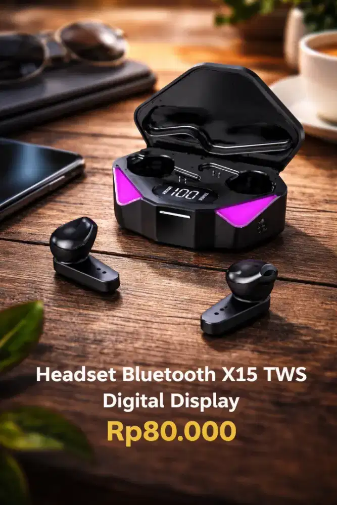 Headset Bluetooth X15 Digital Display TWS
