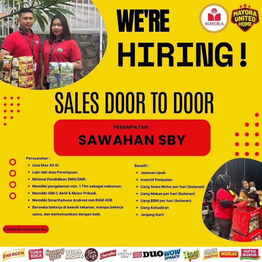 Lowongan Sales Door to Door Mayora United Home