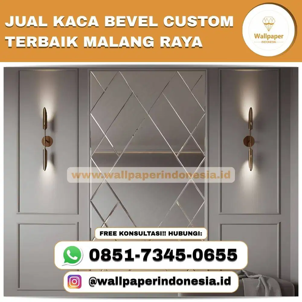 JUAL KACA BEVEL CUSTOM TERBAIK MALANG RAYA