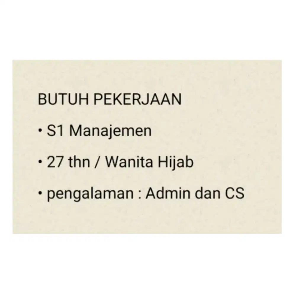 Butuh Pekerjaan/Freelance