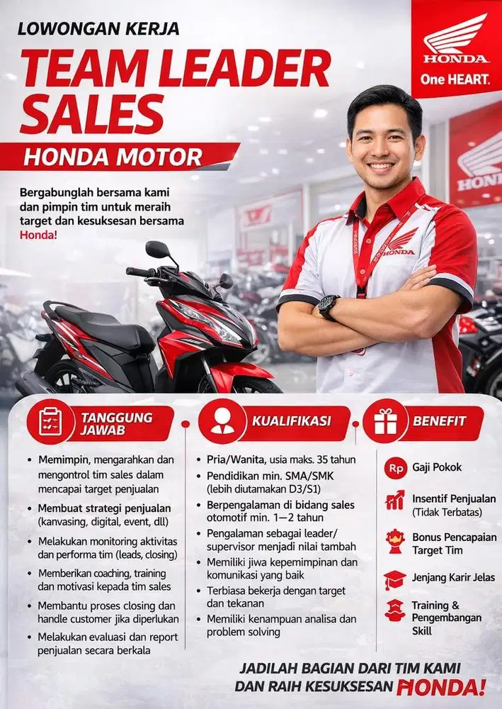 Dibutuhkan Leader Sales