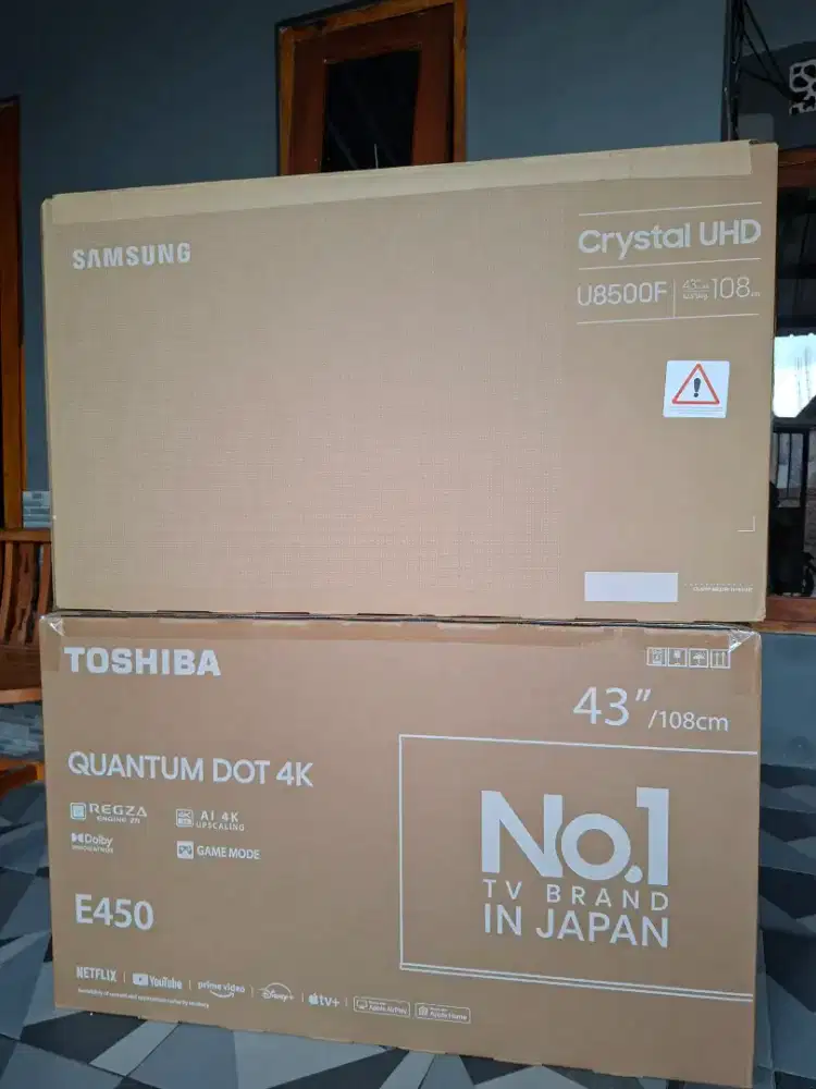 Smart tv 43 inch Samsung & Toshiba layar 4K UHD remot voice