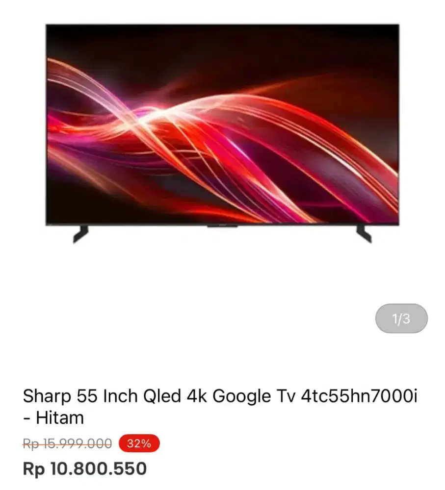 SHARP 55 INCI QLED 4K GOOGLE TB 4T-C55HN7000I