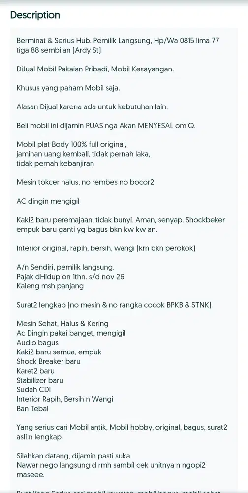 Nissan Terrano 1995 Bensin SGX Antik